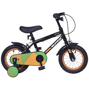 Wildtrak - Bicicletta 12" per Bambini da 2 a 5 anni con rotelle - Nera e Verde