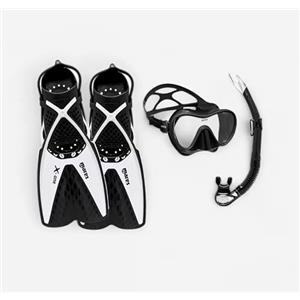 Mares Set X-One, Set da Snorkeling composto da Pinne X-One, Maschera Vento e Snorkel Bay, Adulto, Nero e Bianco, Taglia M/L