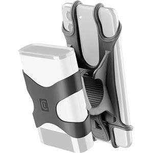 cellularline | Rider Power Bank | Supporto Porta Telefono Cellulare per Manubrio di Bici e monopattini con Fascetta Porta powerbank Integrata - Nero
