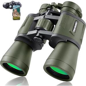 FREE SOLDIER Binocolo da caccia 20 x 50 per adulti - 28 mm grande oculare professionale impermeabile binocolo per bird watchching escursionismo concerto viaggi con lente BAK4 Prism FMC verd