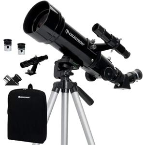 Celestron 21035 Travel Scope 70 Kit telescopio rifrattore portatile con zaino, nero