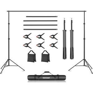 NEEWER Sistema di Supporto per Sfondo Fotografico, Larghezza 3m Altezza 2m, Supporto per Sfondo Regolabile con 4 Barre Trasversali, 6 Morsetti di Fondo, 2 Sacchi di Sabbia, Borsa per Fotografia