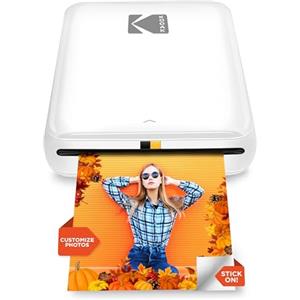 KODAK Step Stampante fotografica istantanea per smartphone - Mini portatile wireless a colori - Foto adesive Zink 2x3" - Bluetooth compatibile con iOS e Android - App di editing divertente - Bianco