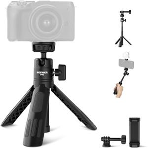 NEEWER BASICS Mini Treppiede da Tavolo Selfie Stick Compatibile con iPhone GoPro Insta360 DJI, Piccolo Tripode Cellulare Android Fotocamera Webcam con Testa a Sfera Asse Elevato per Video, TP43 Nero