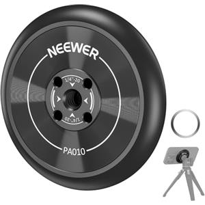 NEEWER Adattatore Telefono Magnetico per Treppiede con Anello Magnetico Adesivo, Compatibile con MagSafe iPhone 16 15 Pro Max Plus 14 13 12, Filetto 1/4" per Video, Selfie Stick, Ring Light, PA010