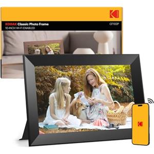 KODAK Cornice digitale WIFI 10.1 Pollici, IPS Touch Screen, condividi foto e video tramite e-mail e APP, portafoto digitale con Auto-rotazione, Calendario, Sveglia, tempo metereologico