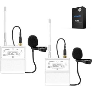 NEEWER Microfono Lavalier a Bavero, 2pz Mic Lav Omnidirezionale Condensatore Cablato con Clip Compatibile con Rode Wireless GO II DJI Wireless Mic Trasmettitore per Palco YouTube Video Stream Live,CM5