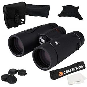 Celestron 71404 Binocolo con prismi tetto TrailSeeker 8x42 mm con lenti rivestite dielettricamente, vetro a prisma BaK-4, corpo leggero in lega di magnesio e custodia morbida per il trasporto, nero