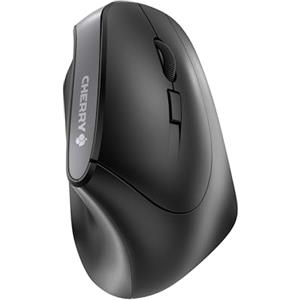 CHERRY MW 4500, Mouse Verticale Ergonomico per Destrimani, Senza Filo (Radio a 2,4 GHz), Risoluzione Regolabile a 3 Livelli fino a 1200 Dpi, Batterie, Schwarz