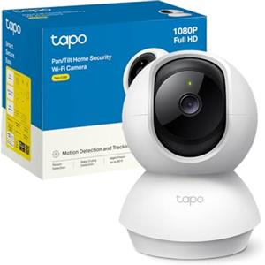 Tapo C200 Telecamera Wi-Fi Interno FHD, Videocamera sorveglianza, Visione Notturna, 360° Visuale, Audio Bidirezionale, Rilevamento di movimento e notifiche, Allarme acustico e luminoso integrato