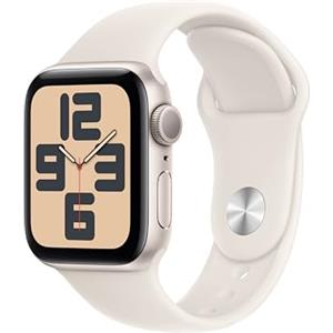 Apple Watch SE (2ª gen.) GPS 40 mm Smartwatch con cassa in alluminio Galassia e Cinturino Sport Galassia - S/M. Tracker per il fitness e il sonno, app Battito, Rilevamento incidenti, display Retina