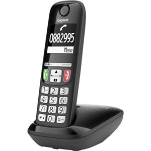 Gigaset E275 - Telefono DECT Portatile - Cordless - Tasti Grandi - Suonerie Forti - Compatibile con Apparecchi Acustici, Nero [Versione Italiana]