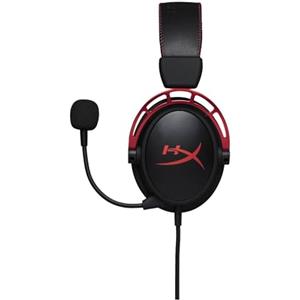 HyperX Cloud Alpha, Cuffie da Gaming con Jack Audio da 3,5 mm, Comandi sul Cavo, Telaio in Alluminio, Cuscinetti in Memory Foam Rivestiti in Similpelle, Adatto per PS4, Xbox e PC, Nero/Rosso