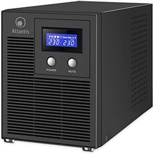 Atlantis A03-HP3003P Gruppo di Continuità Onda Sinusoidale Pura 2000VA 1400W Line Interactive, display LCD, porta USB-HID, 6 uscite IEC, 2 batterie 12V-9Ah, porta seriale RS232, slot per SNMP, softwar