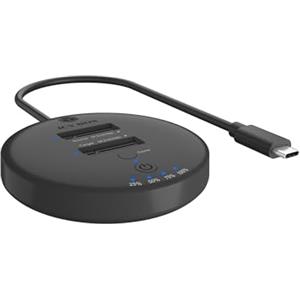 ICY Box M.2 NVMe SSD Clone e DockingStation, USB-C 3.1 Gen 2, fino a 10 Gbps, Dual Bay, clonazione automatica senza PC, per SSD da 22 x 30/42/60/80/110 mm, IB-1612MCL-C31