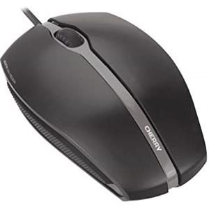 CHERRY GENTIX CORDED, Mouse Con Filo, Rotella di Scorrimento di precisione, Sensore Ottico, Design Simmetrico per Destrimani e Mancini, Cavo da 1,8 m, USB 2.0, Nero