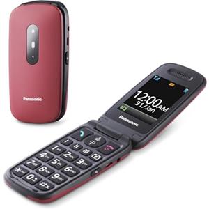 Panasonic KX-TU446EXR Telefono Cellulare Facilitato, Compatibile con Apparecchi Acustici, Ottimale per Anziani, Pulsanti Grandi Retroilluminati, Ampio Display, 600 Ore di Autonomia, Rosso
