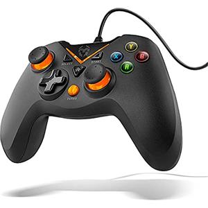 KROM Game controller KEY -NXKROMKEY- Controller cablato e, X-input è Direct - input, Joystick e trigger analogici, turbo, compatibile con PC, Play station 3 è android 4,2, nero