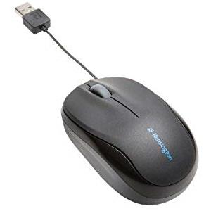 Kensington Mouse Pro Fit Portatile con Cavo Riavvolgibile, Mouse con Cavo USB Ottimo in Movimento, Dimensioni Ridotte con Rotella di Scorrimento, Compatibile con Windows e Mac, K72339EU