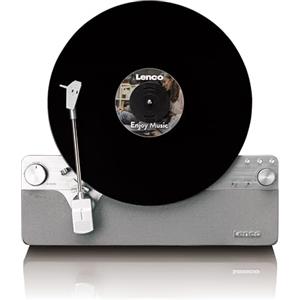 Lenco LSA-071SI - Giradischi verticale completamente automatico con altoparlanti integrati e Bluetooth® - Argento