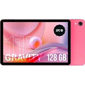 SPC Gravity - Tablet 11 pollici HD rosa | Octa-Core, 4 GB di RAM e 128 GB di memoria espandibile | Durata della batteria di 7 ore con ricarica inversa | WiFi Dual Band e Android 14