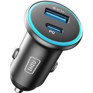 INIU Carica Batteria per Auto, 66W Total Presa Accendisigari USB C PD & QC 3.0 Fast Charging Caricabatterie, Caricatore Auto Compatibile con iPhone 16 15 14 13 12 Pro Max iPad Samsung S23 Tablet etc.