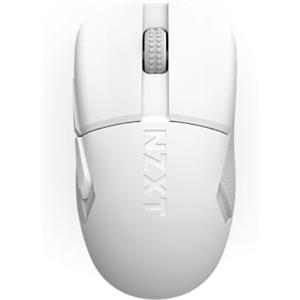 NZXT Lift Elite Wireless Gaming Mouse - Ultra leggero 57 g - 4K/8K Polling Rates, Switch ottici, Sensore ottico 26K DPI - Lunga durata della batteria - Grip laterali in gomma - Bianco