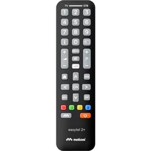 Meliconi Easytel 2+, Telecomando Universale 2 in 1, Telecomando Compatibile con Samsung, LG e Sony e Altri Brand, Sostituisce Telecomandi per 2 Dispositivi, TV, Decoder Digitale e Satellitare