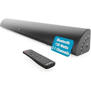 Majority Barra Soundbar TV con Subwoofer Integrato | 2.1 Home Theater | 120W Cassa TV Sound Bar | Casse Bluetooth con Connessione RCA, ottica e AUX | Altoparlanti Montabile a Parete Snowdon