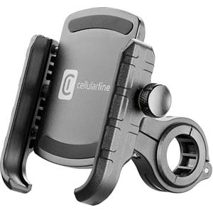cellularline | Rider Steel - Universale - Supporto Porta Smartphone in Alluminio da Manubrio Tondo Moto e Bici - Universale per Tutti i Cellulari - Rotazione a 360 - Stabile e Solido