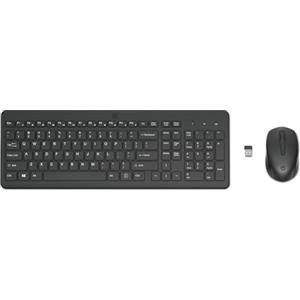 HP 330 Combo Tastiera e Mouse Wireless a 2,4 GHz, Indicatore LED Blocco Maiuscole, 12 combinazioni di tasti, Plug and Play, Mouse sensore ottico da 1600 DPI, Compatibile con Windows 10 e 11, Nera