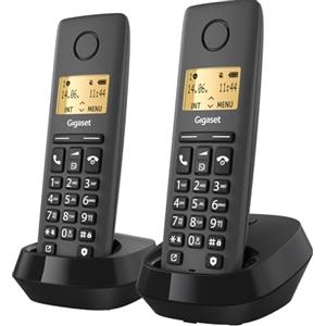 Gigaset PURE 120 Duo - Due Telefoni cordless -Trasferimento delle chiamate tra portatili, Nero Antracite [Compatibile in IT, DE, FR, NL, BE, CHE, AUT]