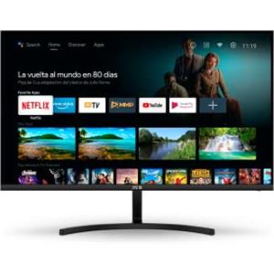 SPC Smart Monitor 27 - Monitor Android TV Full HD 27", altoparlanti integrati, connettività mobile, ultrasottile, telecomando e accesso a contenuti in streaming (Netflix, Prime Video, YouTube)