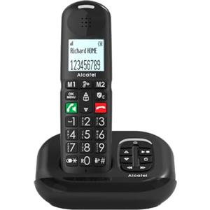 ALCATEL XL685 Voice - Telefono fisso cordless DECT Senior Formato XL con segreteria - Display ad alta leggibilità - Tasti grandi - Audio Boost - Vivavoce - Blocco chiamate - Nero