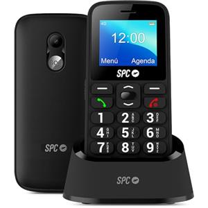SPC Fortune 2 4G - Telefono cellulare 4G per anziani, pulsante SOS, volume suoneria molto alto (102dB), configurazione remota, tasti grandi, suoneria e notifiche smart, colore nero