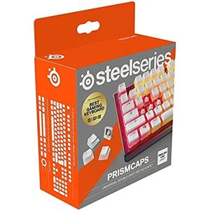 SteelSeries PrismCaps, Copritasti in stile pudding a doppio scatto, Robusta termoplastica PBT, Compatibile con la maggior parte delle tastiere meccaniche, Steli MX, Bianca (Layout UK)