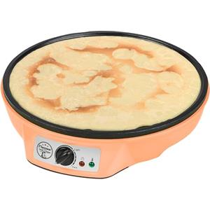 Bestron crepiera elettrica, Macchina per crêpes dal design retrò, per crêpes con Ø 30 cm, incl. spargitore di pastella e giratorta, con rivestimento antiaderente, 1000 watt, colore: Arancino