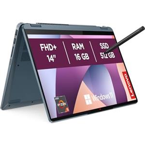 Lenovo IdeaPad Flex 5 Notebook 14" Display WUXGA (1920x1200) IPS, AMD Ryzen 5 7430U, RAM 16GB, 512GB SSD, Windows 11 Home, Digital Pen inclusa - Stone Blue