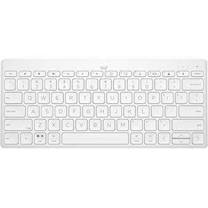 HP 350 Tastiera Wireless e Bluetooth 5.2, Connessione Multi-dispositivo, Qwerty, Layout Italiano, Emoji, Autonomia fino a 2 anni, Compatibile con Windows, Android, Chrome OS, MacOS, iPadOS, Bianca