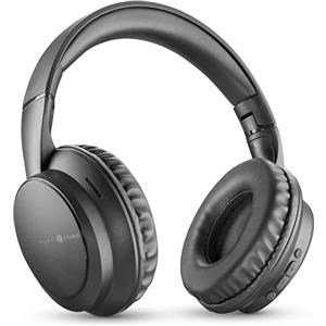 Music Sound BOOST Cuffia Wireless Around-Ear Pieghevole con Microfono Integrato, 3 Modalità EQ, Autonomia fino a 8 Ore, Design Ergonomico, Nero
