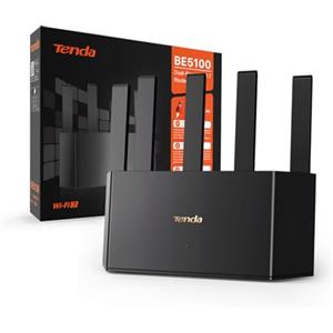 Tenda RE6L Pro Router WiFi 7, Dual-Band BE5100Mbps, Compatibile con WiFi+ Mesh, Porta 2.5Gbps, Gigabit Porte WAN/LAN, Antenne Verticali, One-touch Connessione NFC, 4K-QAM, MLO, Streaming 8K, VR/AR,VPN