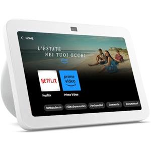 Amazon Echo Show 8 (3ª generazione, modello 2023) | Schermo touch intelligente HD con audio spaziale, hub per Casa Intelligente e Alexa | Bianco ghiaccio