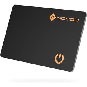 NOVOO Air Tag Card Wallet Tracker, 1.6 mm Slim Smart Card, 6 Anni Batteria, IP68 Impermeabile, Compatibile Apple Dov'è (iOS Only), Bluetooth Localizzatore per Portafogli, Valigie, Passaporti, Nero
