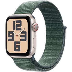 Apple Watch SE (2ª gen.) GPS + Cellular 40 mm Smartwatch con cassa in alluminio Galassia e cinturino Sport Loop Verde lago. Tracker per fitness e sonno, Rilevamento incidenti, Carbon Neutral