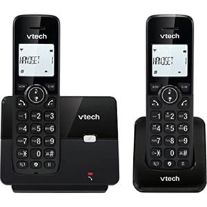 Vtech CS2001 Telefono Cordless con due ricevitori, Modalità ECO+ DECT Telefono Fisso Blocco Delle Chiamate Telefono Portatile con Vivavoce Volume Extra Tasti Grandi Display a due righe, Nero