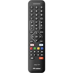 Meliconi Telecomando Easy Tv+ Universale, Telecomando per Smart TV con Tastiera Completa, Funzione Learn, Modalità Bambino e Freeze, Supporto Web, Assistenza Telefonica, Compatibilità Universale