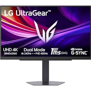 LG UltraGear 27G810A Monitor Gaming 27" UHD 4K 180Hz / FHD 360Hz, IPS 1ms (GtG), G-Sync Compatible, AMD FreeSync Premium, VRR, HDR 400, HDMI 2.1, DP, Hub USB, AUX, Stand regolabile, Nero