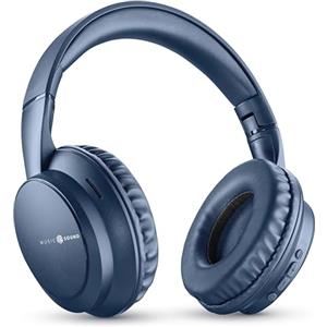 Music Sound BOOST Cuffia Wireless Around-Ear Pieghevole con Microfono Integrato, 3 Modalità EQ, Autonomia fino a 8 Ore, Design Ergonomico, Blu