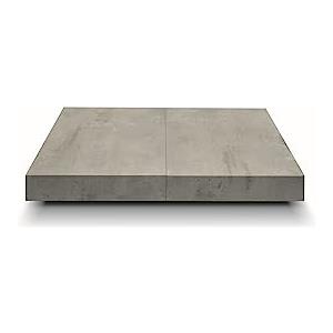 KONTE.DESIGN Tavolino CAMOGLI in legno, vari colori trasformabile in tavolo da pranzo 120x80 cm - 220x80 cm altezza da 30 a 77 cm (Grigio Cemento E Base Nera)