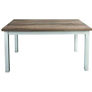 KONTE.DESIGN Tavolo POSITANO allungabile in legno effetto rovere, struttura in legno bianco, 110x70x75 cm